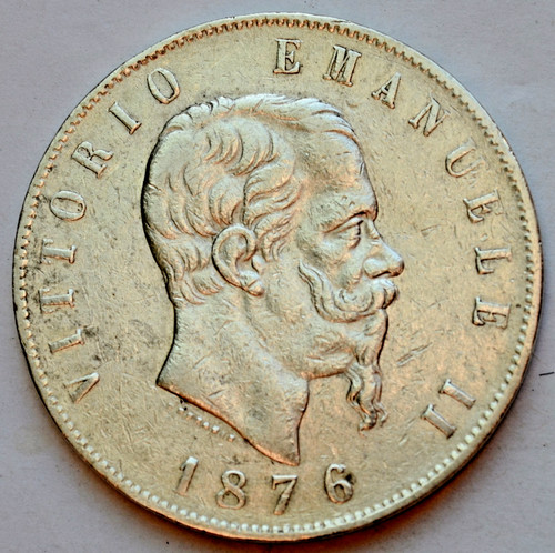 Italia lire 1876 umberto - italia, 1876,