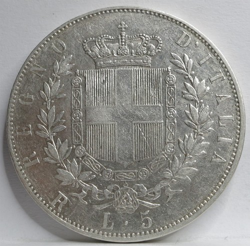 Italia regno lire 1876 vf - regno, 5